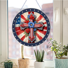Load image into Gallery viewer, US Flag Diamond Painting Art Pendant Suncatcher Diamond Drawing Hanging Ornament
