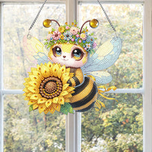 Load image into Gallery viewer, Acrylic Special Shaped Bee Sunflower Hanging Diamond Art Kits Bedroom Decoration

