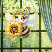 Load image into Gallery viewer, Acrylic Special Shaped Bee Sunflower Hanging Diamond Art Kits Bedroom Decoration
