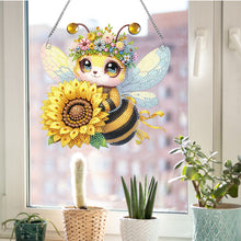 Load image into Gallery viewer, Acrylic Special Shaped Bee Sunflower Hanging Diamond Art Kits Bedroom Decoration
