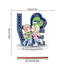 Load image into Gallery viewer, Wooden Special Shaped Love Team Logo Doll Desktop Diamond Art Kits Bedroom Decor
