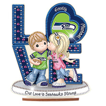 Load image into Gallery viewer, Wooden Special Shaped Love Team Logo Doll Desktop Diamond Art Kits Bedroom Decor
