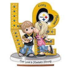 Load image into Gallery viewer, Wooden Special Shaped Love Team Logo Doll Desktop Diamond Art Kits Bedroom Decor
