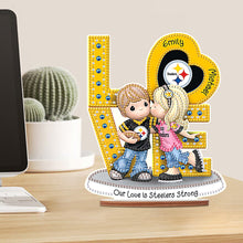 Load image into Gallery viewer, Wooden Special Shaped Love Team Logo Doll Desktop Diamond Art Kits Bedroom Decor
