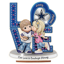 Load image into Gallery viewer, Wooden Special Shaped Love Team Logo Doll Desktop Diamond Art Kits Bedroom Decor
