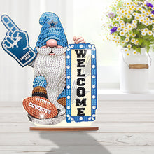 Load image into Gallery viewer, Wooden Special Shaped Dallas Cowboys Gnome Desktop Diamond Art Kits for Beginner

