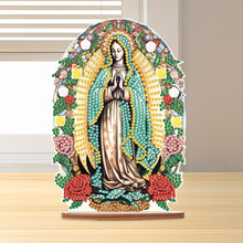 Load image into Gallery viewer, Wooden Special Shaped Jesus Religion 5D DIY Diamond Tabletop Decor for Beginner
