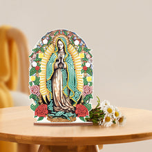 Load image into Gallery viewer, Wooden Special Shaped Jesus Religion 5D DIY Diamond Tabletop Decor for Beginner
