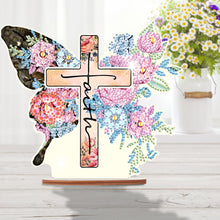 Load image into Gallery viewer, Wooden Special Shaped Jesus Religion 5D DIY Diamond Tabletop Decor for Beginner
