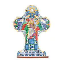 Load image into Gallery viewer, Wooden Special Shaped Jesus Religion 5D DIY Diamond Tabletop Decor for Beginner

