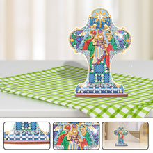 Load image into Gallery viewer, Wooden Special Shaped Jesus Religion 5D DIY Diamond Tabletop Decor for Beginner
