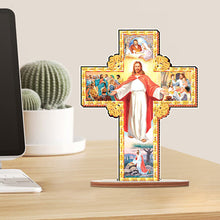 Load image into Gallery viewer, Wooden Special Shaped Jesus Religion 5D DIY Diamond Tabletop Decor for Beginner
