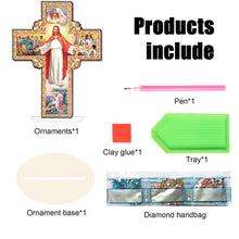 Load image into Gallery viewer, Wooden Special Shaped Jesus Religion 5D DIY Diamond Tabletop Decor for Beginner
