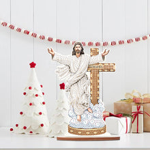 Load image into Gallery viewer, Wooden Special Shaped Jesus Religion 5D DIY Diamond Tabletop Decor for Beginner
