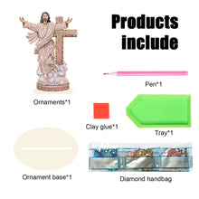 Load image into Gallery viewer, Wooden Special Shaped Jesus Religion 5D DIY Diamond Tabletop Decor for Beginner
