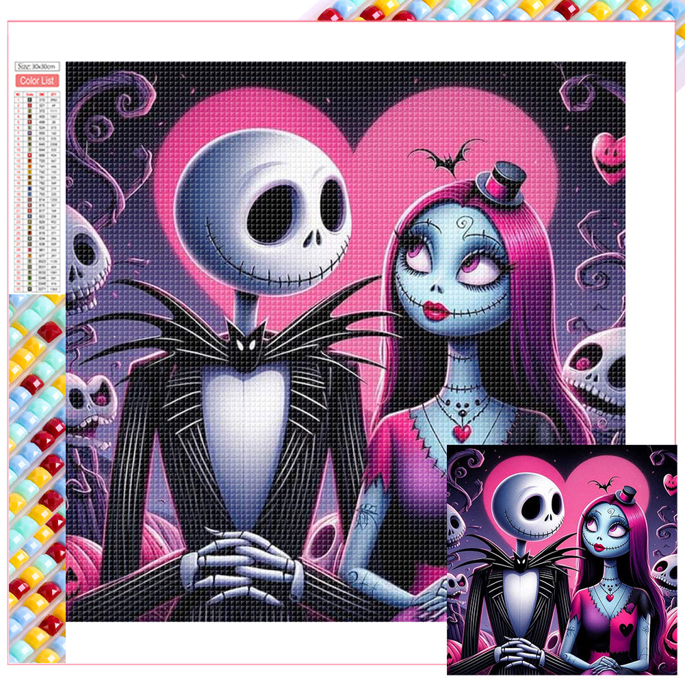 Diamond Painting - Full Square - Night of Christmas - Jack and Sally (30*30CM)