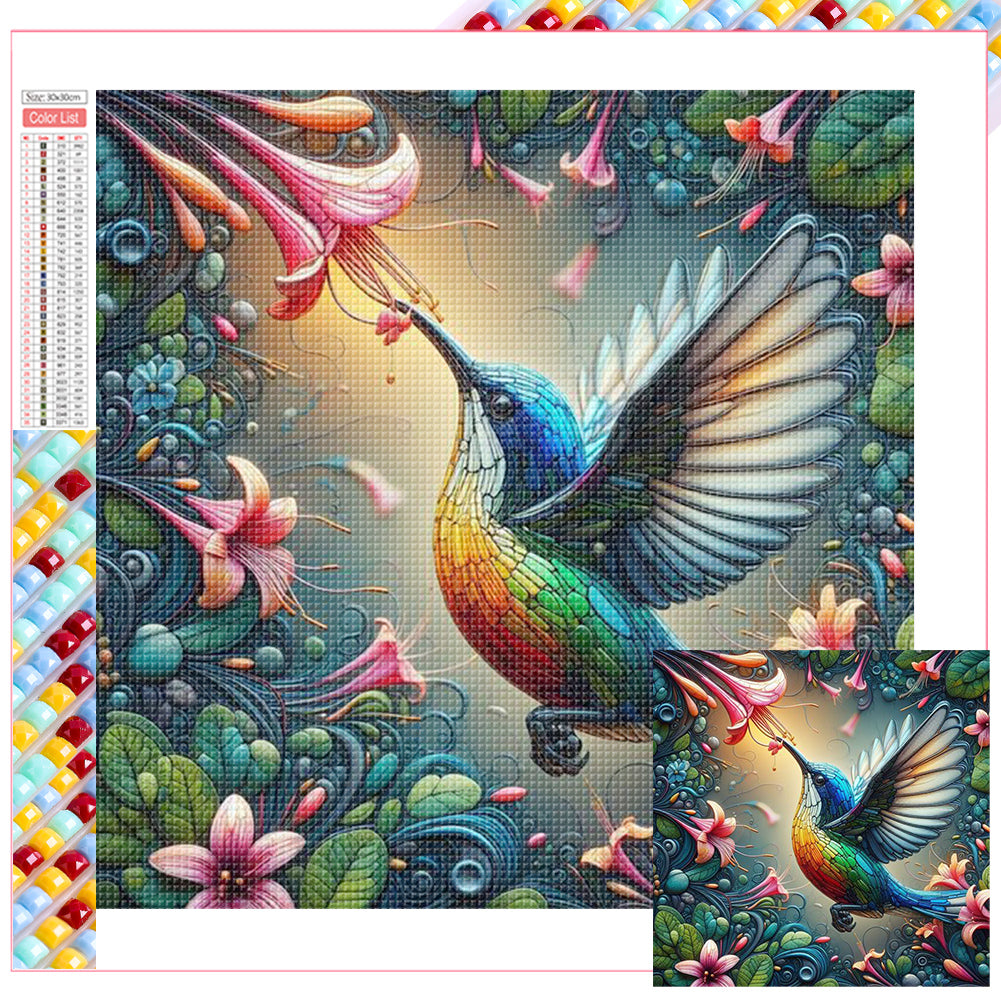 Diamond Painting - Full Square - Glass hummingbird (30*30CM)