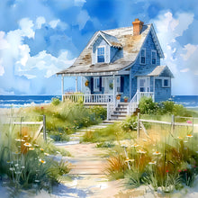 Load image into Gallery viewer, Diamond Painting - Full Round - Seaside hut (30*30CM)

