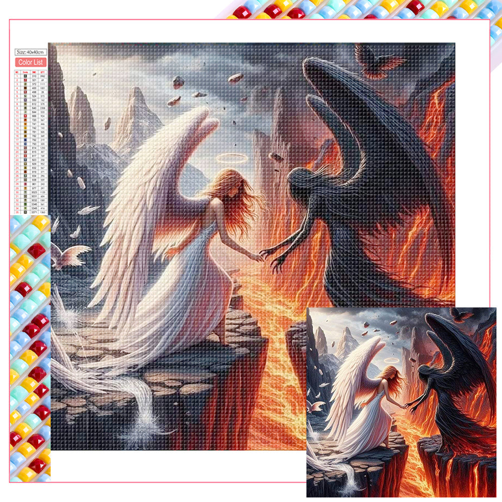 Diamond Painting - Full Square - Angel and devil (40*40CM)