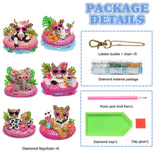 Load image into Gallery viewer, 6Pcs Acrylic Double Side Summer Dogs Diamond Art Craft Keychain DIY Crafts Decor
