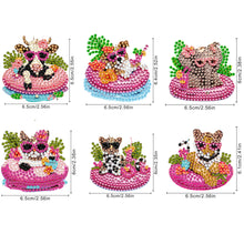 Load image into Gallery viewer, 6Pcs Acrylic Double Side Summer Dogs Diamond Art Craft Keychain DIY Crafts Decor
