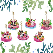 Load image into Gallery viewer, 6Pcs Acrylic Double Side Summer Dogs Diamond Art Craft Keychain DIY Crafts Decor
