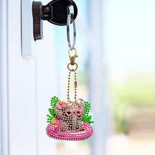 Load image into Gallery viewer, 6Pcs Acrylic Double Side Summer Dogs Diamond Art Craft Keychain DIY Crafts Decor
