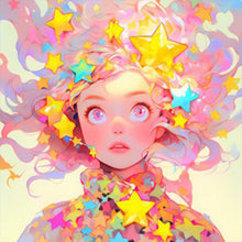 Load image into Gallery viewer, AB Diamond Painting - Full Round - Colorful star girl (40*40CM)

