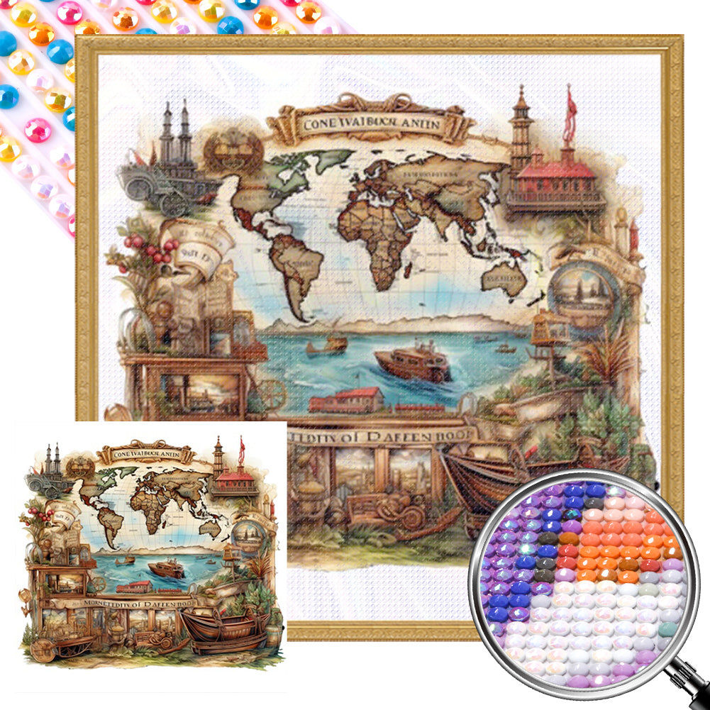 AB Diamond Painting - Full Round - Retro fantasy style (40*40CM)