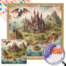Load image into Gallery viewer, AB Diamond Painting - Full Round - Dragon and fantasy continent (40*40CM)
