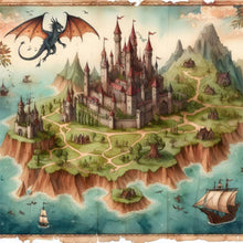 Load image into Gallery viewer, AB Diamond Painting - Full Round - Dragon and fantasy continent (40*40CM)
