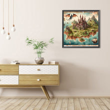 Load image into Gallery viewer, AB Diamond Painting - Full Round - Dragon and fantasy continent (40*40CM)
