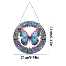 Load image into Gallery viewer, Stained Glass Animal Diamond Drawing Hanging Ornament Butterfly Suncatcher
