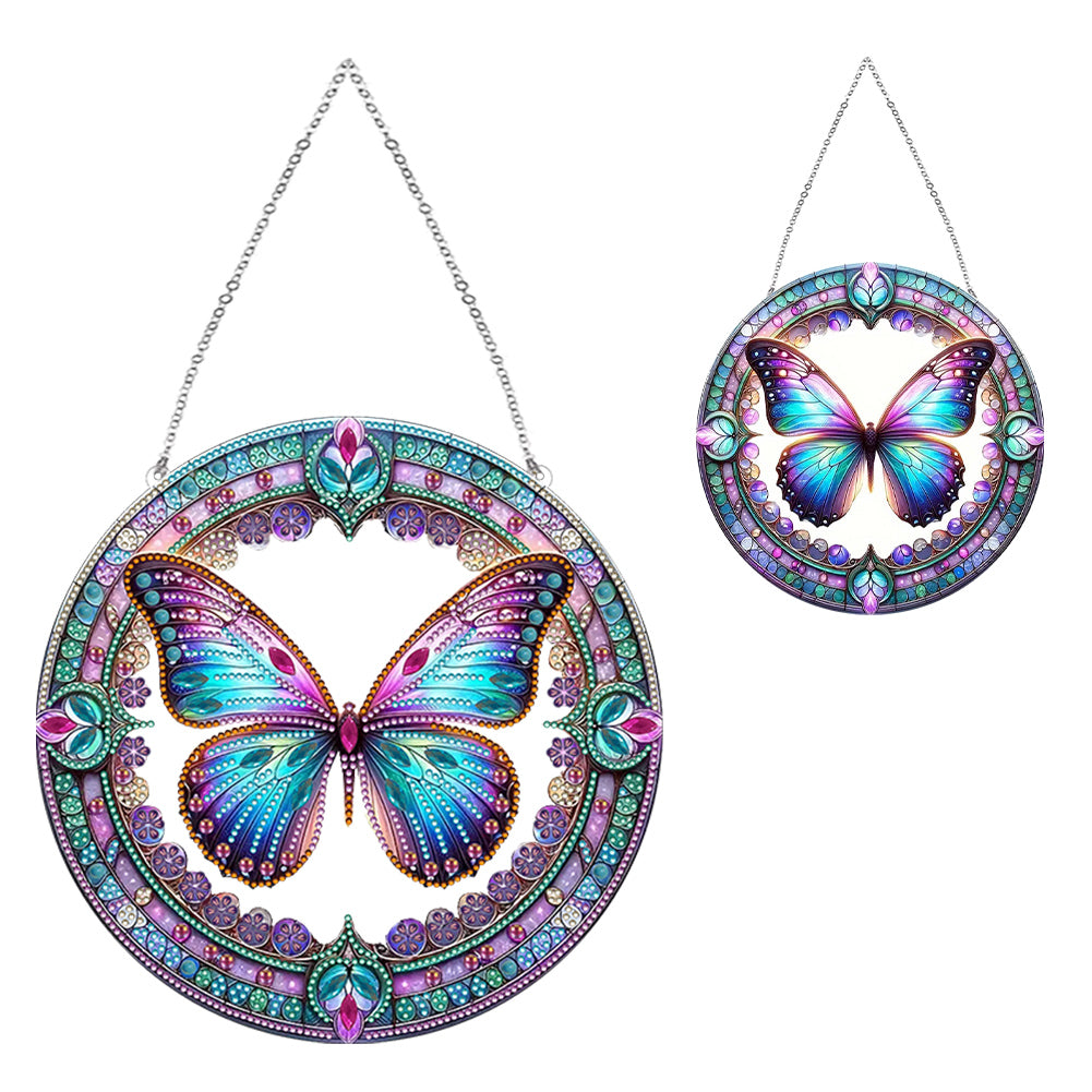 Stained Glass Animal Diamond Drawing Hanging Ornament Butterfly Suncatcher