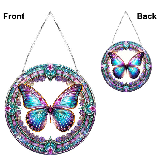 Stained Glass Animal Diamond Drawing Hanging Ornament Butterfly Suncatcher