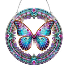 Load image into Gallery viewer, Stained Glass Animal Diamond Drawing Hanging Ornament Butterfly Suncatcher
