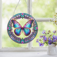 Load image into Gallery viewer, Stained Glass Animal Diamond Drawing Hanging Ornament Butterfly Suncatcher
