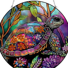 Load image into Gallery viewer, Stained Glass Animal Diamond Drawing Hanging Ornament Turtle Window Suncatcher
