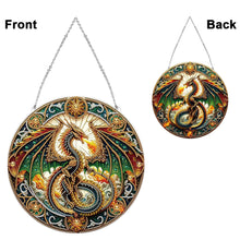 Load image into Gallery viewer, Stained Glass Animal Diamond Drawing Hanging Ornament Dragon Window Suncatcher
