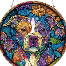 Load image into Gallery viewer, Stained Glass Animal Diamond Drawing Hanging Ornament PuppyWindow Suncatcher

