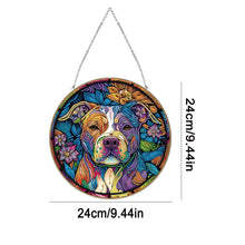 Load image into Gallery viewer, Stained Glass Animal Diamond Drawing Hanging Ornament PuppyWindow Suncatcher
