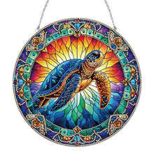 Load image into Gallery viewer, Stained Glass Animal Diamond Drawing Hanging Ornament Turtle Window Suncatcher
