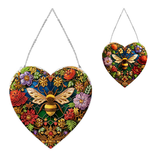Stained Glass Animal Diamond Drawing Hanging Ornament Bee Window Suncatcher
