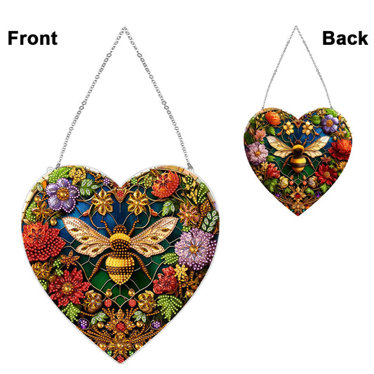 Stained Glass Animal Diamond Drawing Hanging Ornament Bee Window Suncatcher