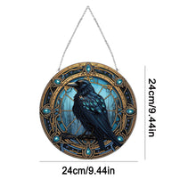 Load image into Gallery viewer, Stained Glass Animal Diamond Drawing Hanging Ornament Crow Window Suncatcher
