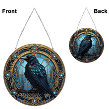 Load image into Gallery viewer, Stained Glass Animal Diamond Drawing Hanging Ornament Crow Window Suncatcher
