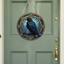 Load image into Gallery viewer, Stained Glass Animal Diamond Drawing Hanging Ornament Crow Window Suncatcher
