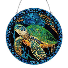 Load image into Gallery viewer, Stained Glass Animal Diamond Drawing Hanging Ornament Turtle Window Suncatcher
