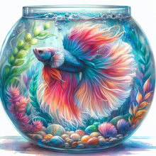 Load image into Gallery viewer, Diamond Painting - Full Round - Fish tank pink and blue ¡¤ Betta (40*40CM)
