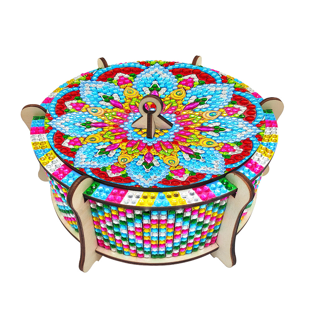 Wooden Mandala Diamond Painting DIY Jewellery Box Diamond Art Bracelet Organizer